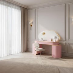 The Dreamer Play Table – Handcrafted Marquetry Table with Gold Leaf Finish