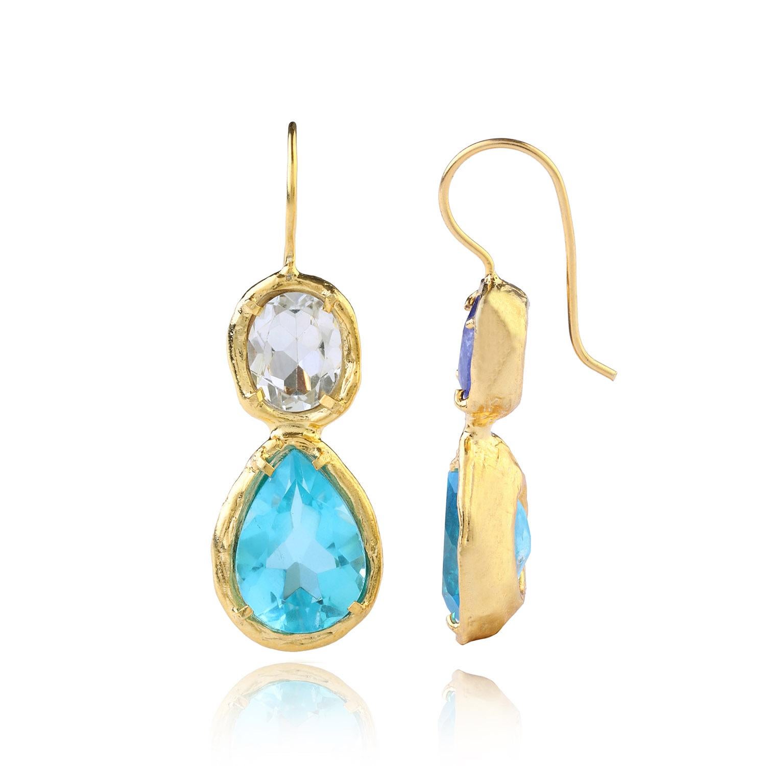 The Drop Earrings draw inspiration from the rainmakers of Greek mythology—the Hyades. These mythological nymphs were believed to bring nourishing rain to the earth, their tears of grief transforming into life-giving raindrops. Our design pays homage