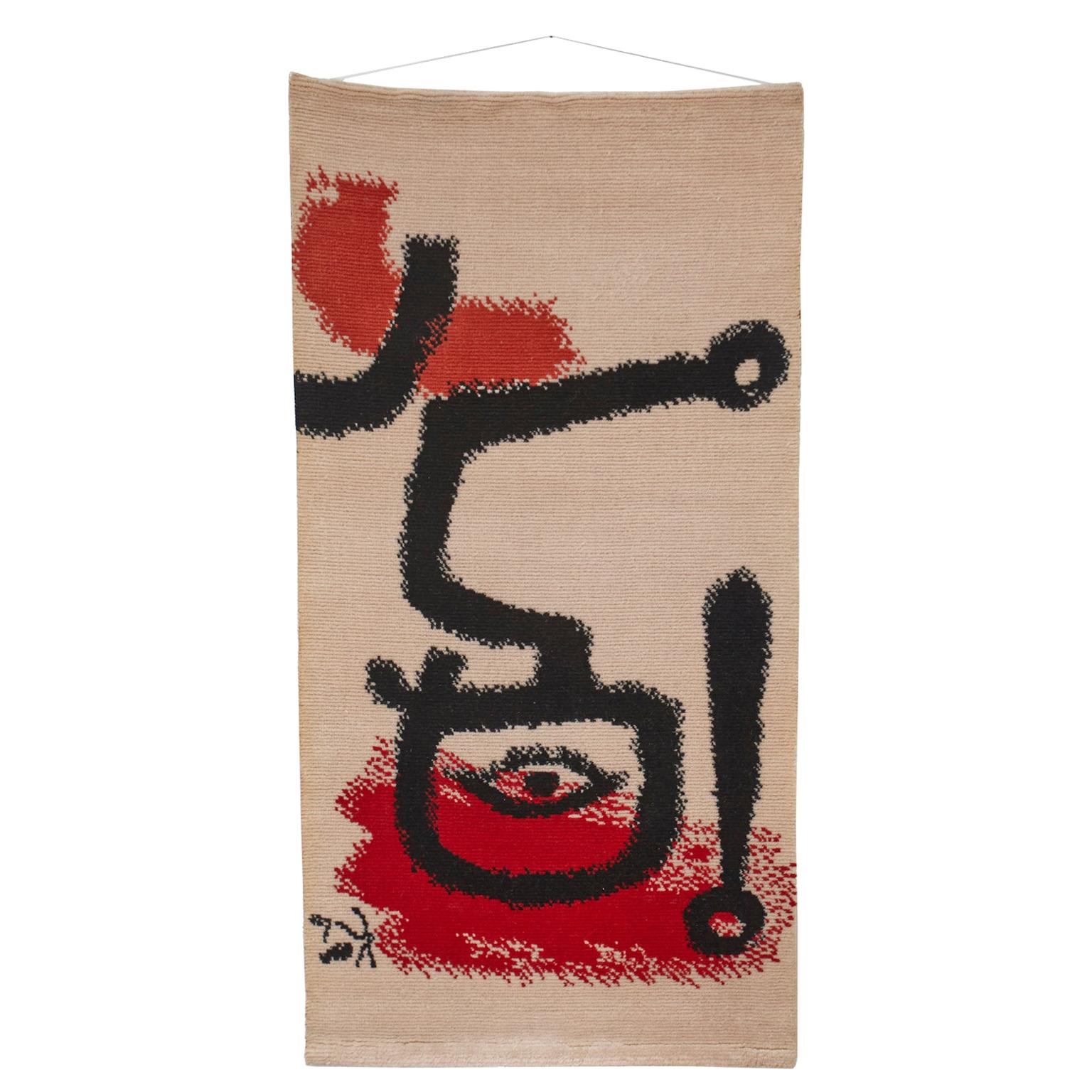 The Drummer Boy after Paul Klee, 100 Percent Wool Rug/Wall Hanging For Sale