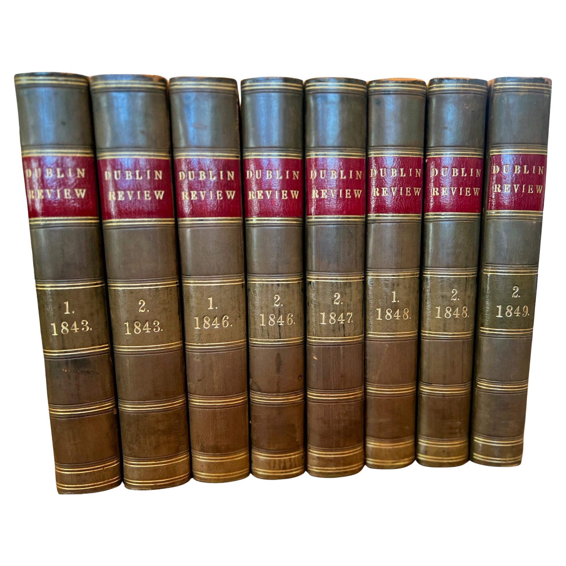 The Dublin Review, ensemble de périodiques reliés en cuir du début de l
époque victorienne, 8 volumes en vente