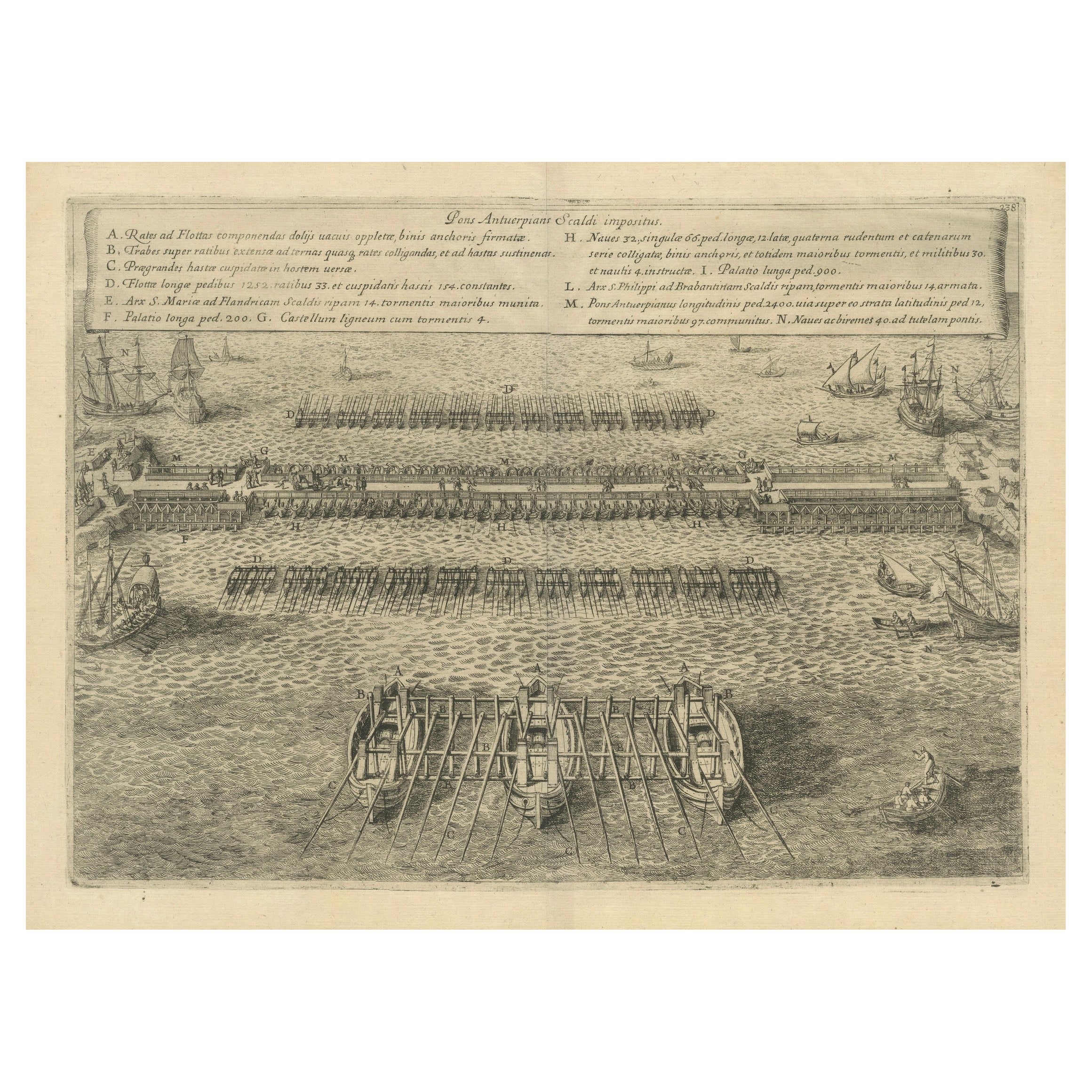 The Duke of Parma's Pontoon Bridge in The Siege of Antwerp, 1632