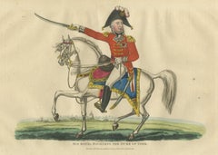 Le duc d'York sur un cheval gris, avec une ville aux dômes en arrière-plan, 1815