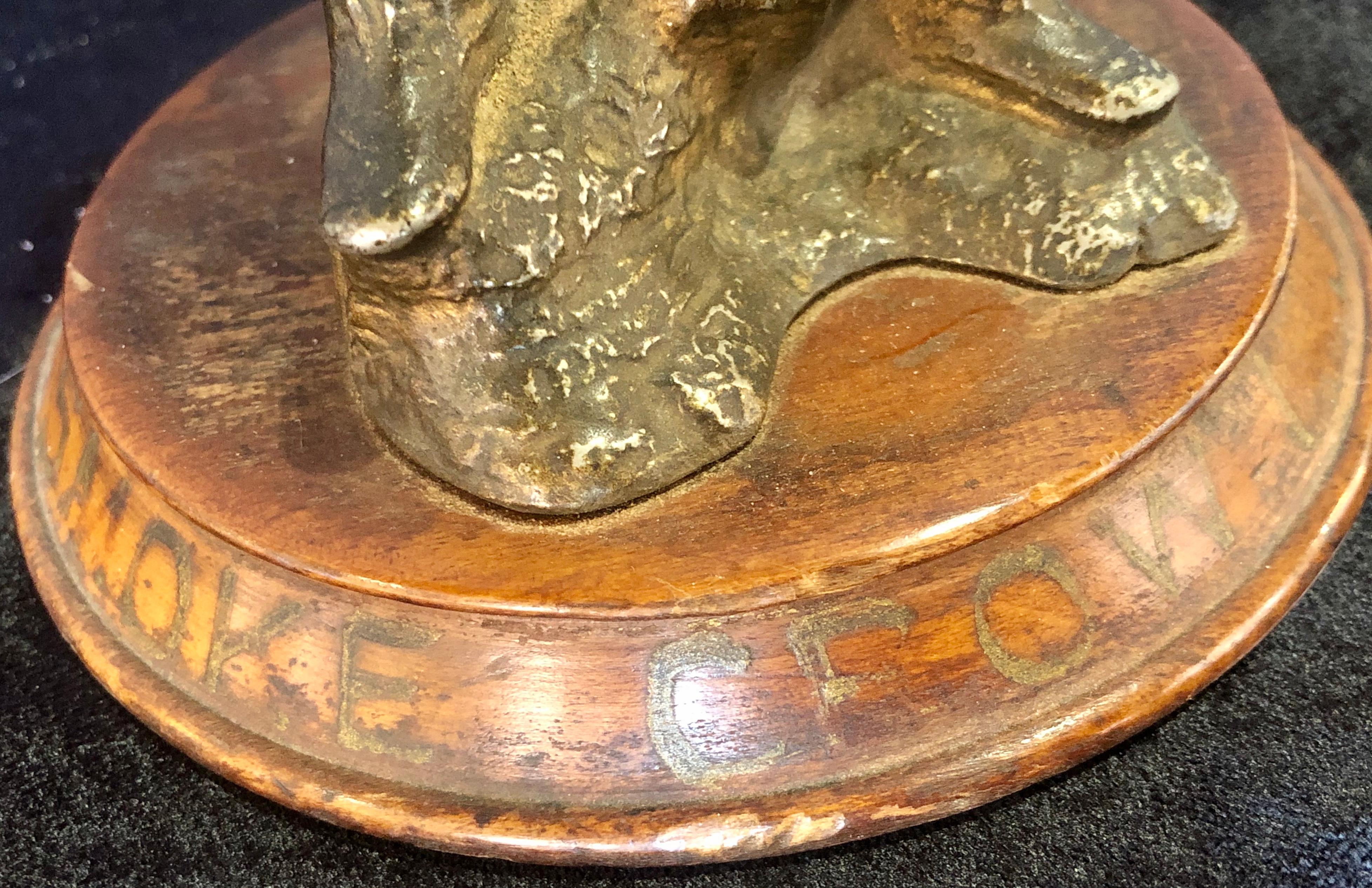 Dunce Cigar Tip Cutter, Bronze Sculpture Tobacco Accessory, 19th Century 4