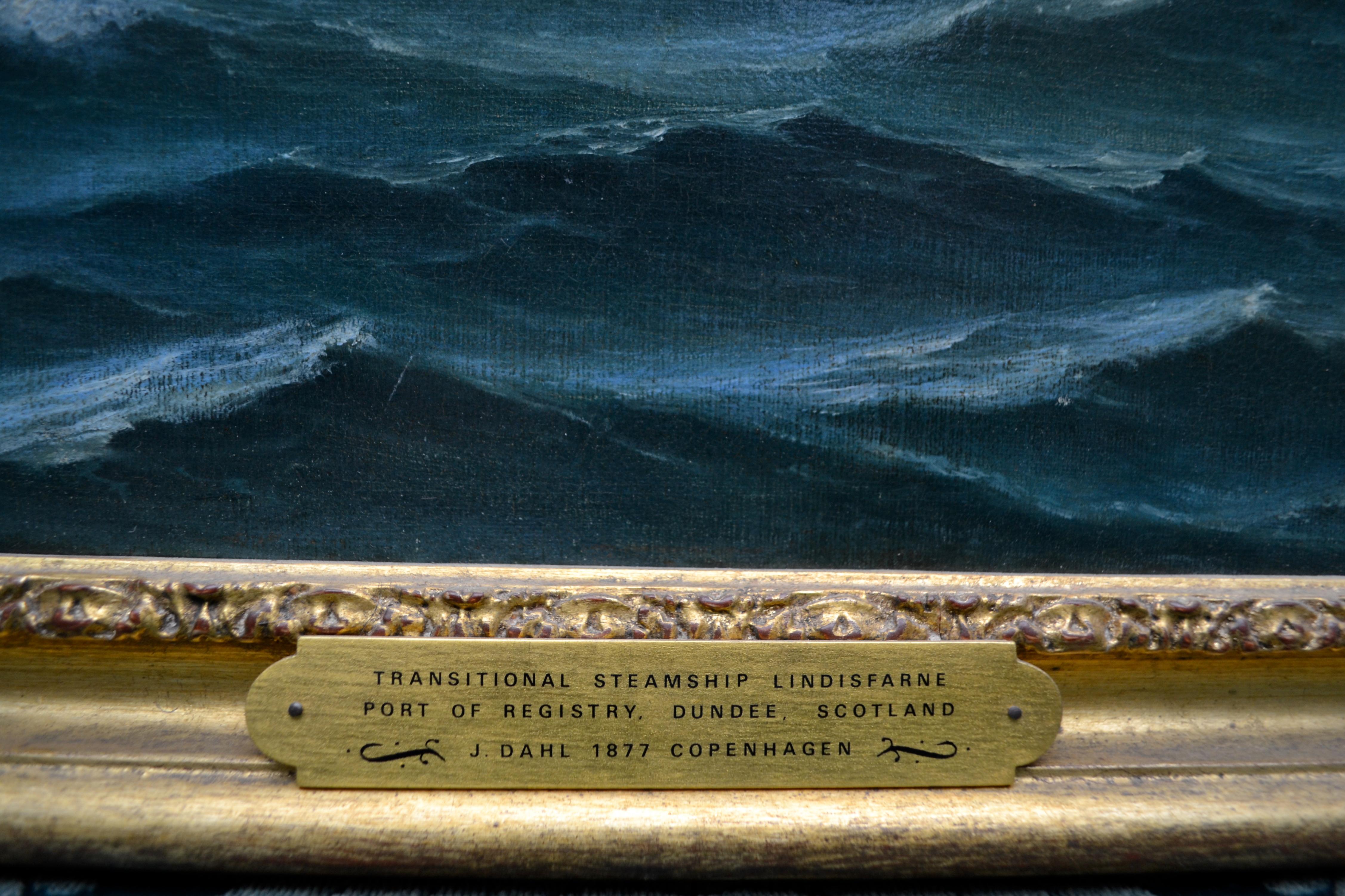 Other Dundee Steamship “Lindisfarne” by Danish 19th Century Artist Jorgen Dahl