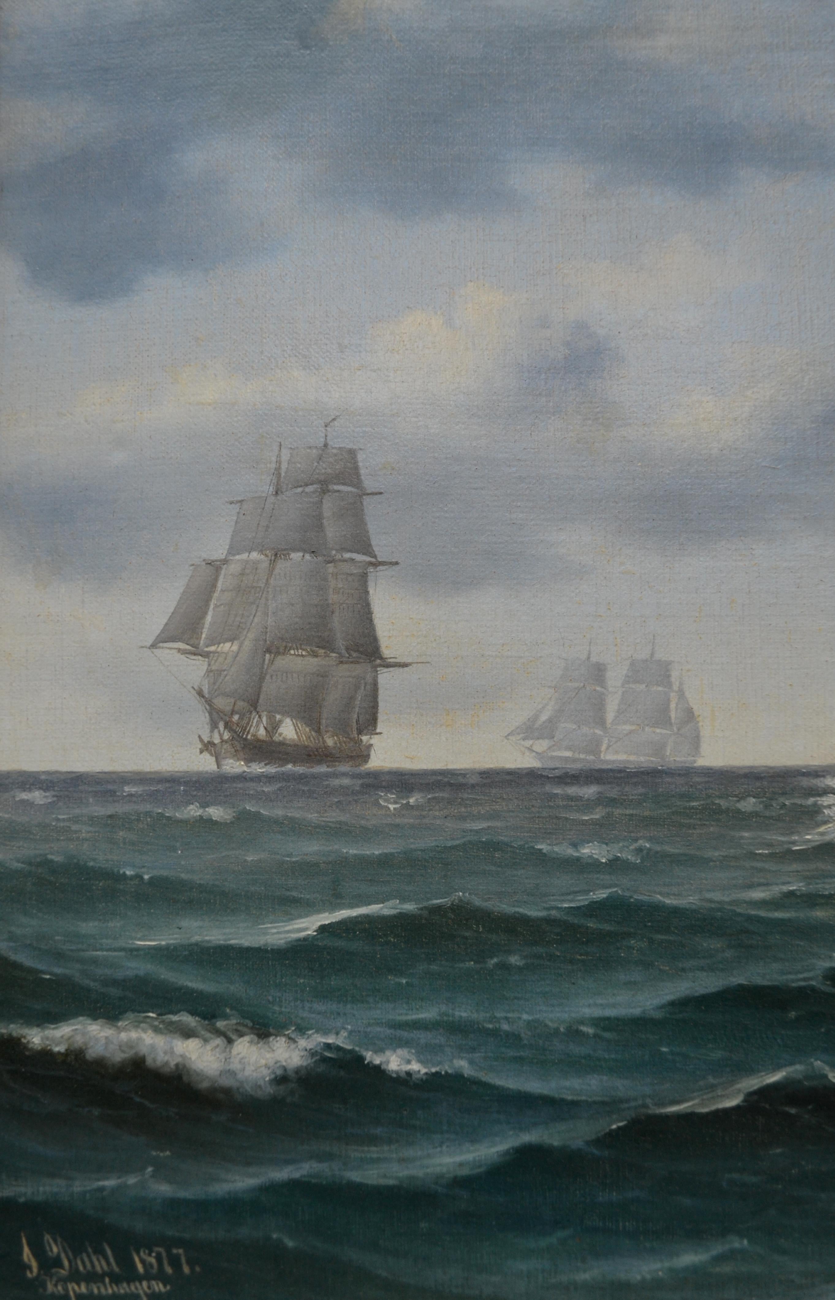 Canvas Dundee Steamship “Lindisfarne” by Danish 19th Century Artist Jorgen Dahl