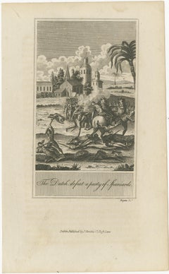 The Dutch Defeat a Spanish Force: 18th-Century Engraving Published in Ireland