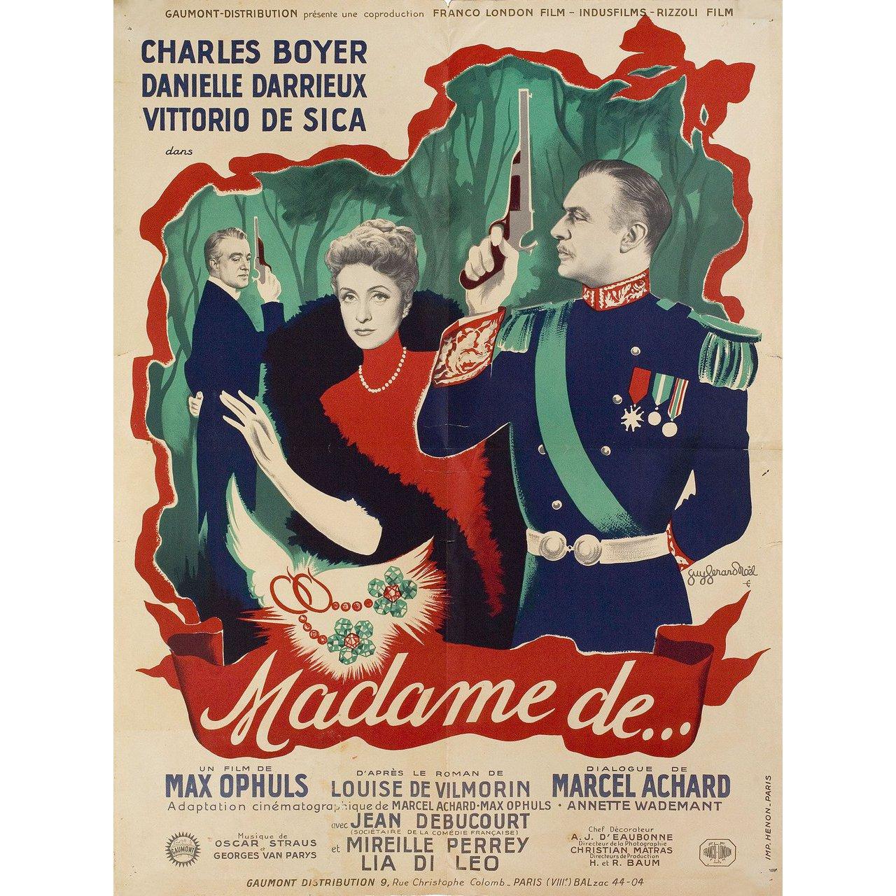 Original 1953 French moyenne poster by Guy Gerard Noel for. Very good fine condition, folded. Many original posters were issued folded or were subsequently folded. Please note: the size is stated in inches and the actual size can vary by an inch or