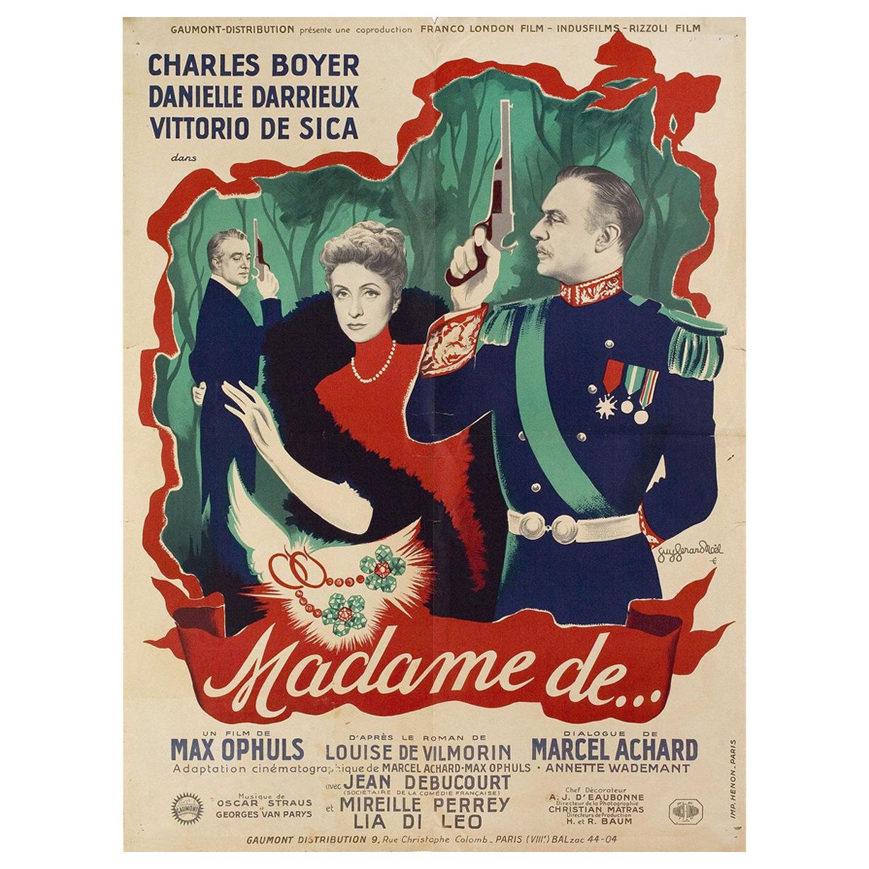 The Earrings of Madame de... 1953 French Moyenne Film Poster