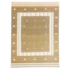 The Earthen Horizon: A Vintage Dhurrie Masterpiece of Modern Shibui Serenity