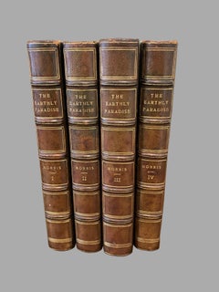 The Earthly Paradise: A Poem by William Morris in 4 Leatherbound Volumes