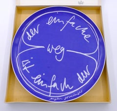 The Easy Way is Just the Way, Original Ceramic Plate by Eugene Gomringer, 1970s