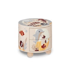 The Echo Nightstand – Handcrafted Marine Marquetry Nightstand