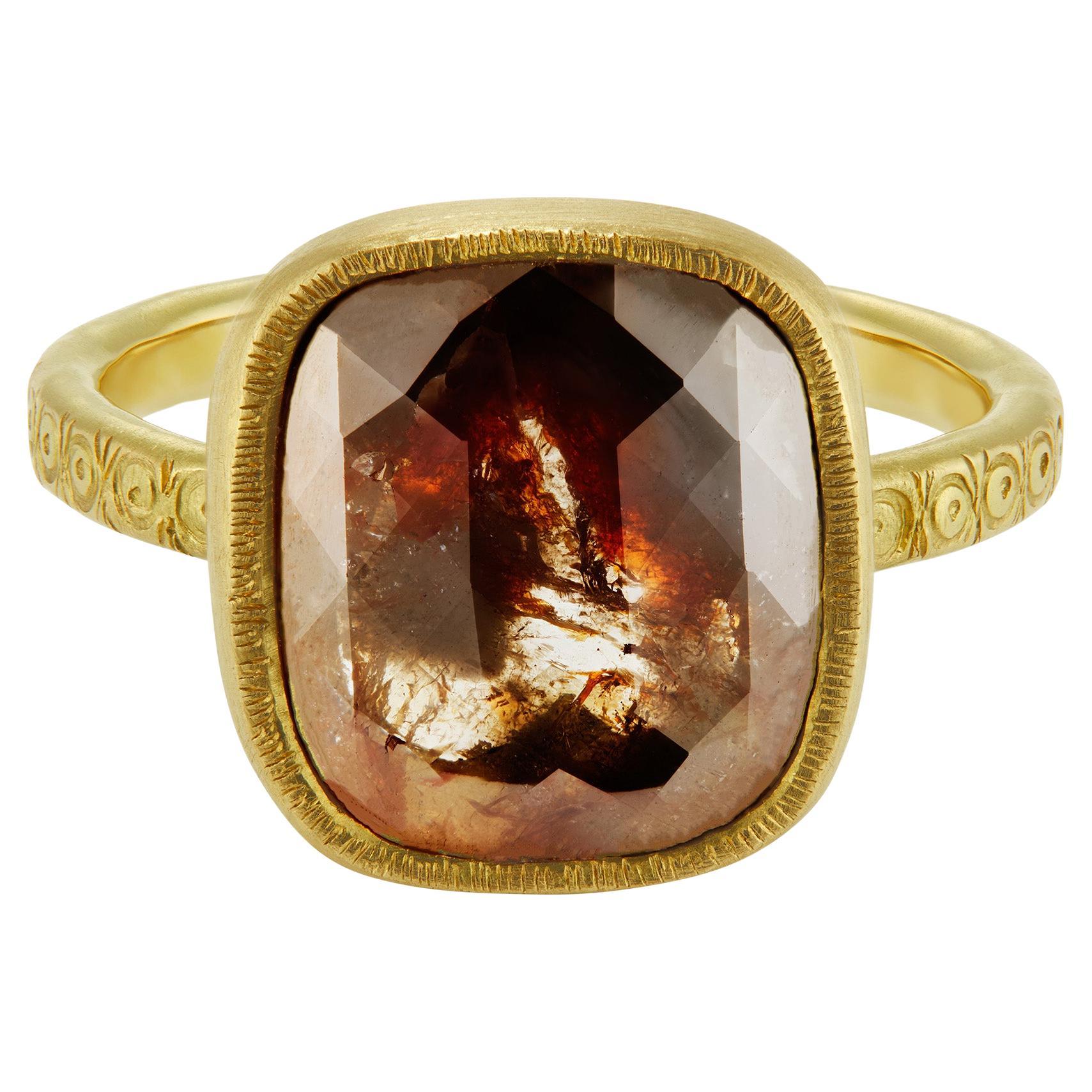 The Eden 3.9 Carat Brown Rose-Cut Diamond Ring For Sale