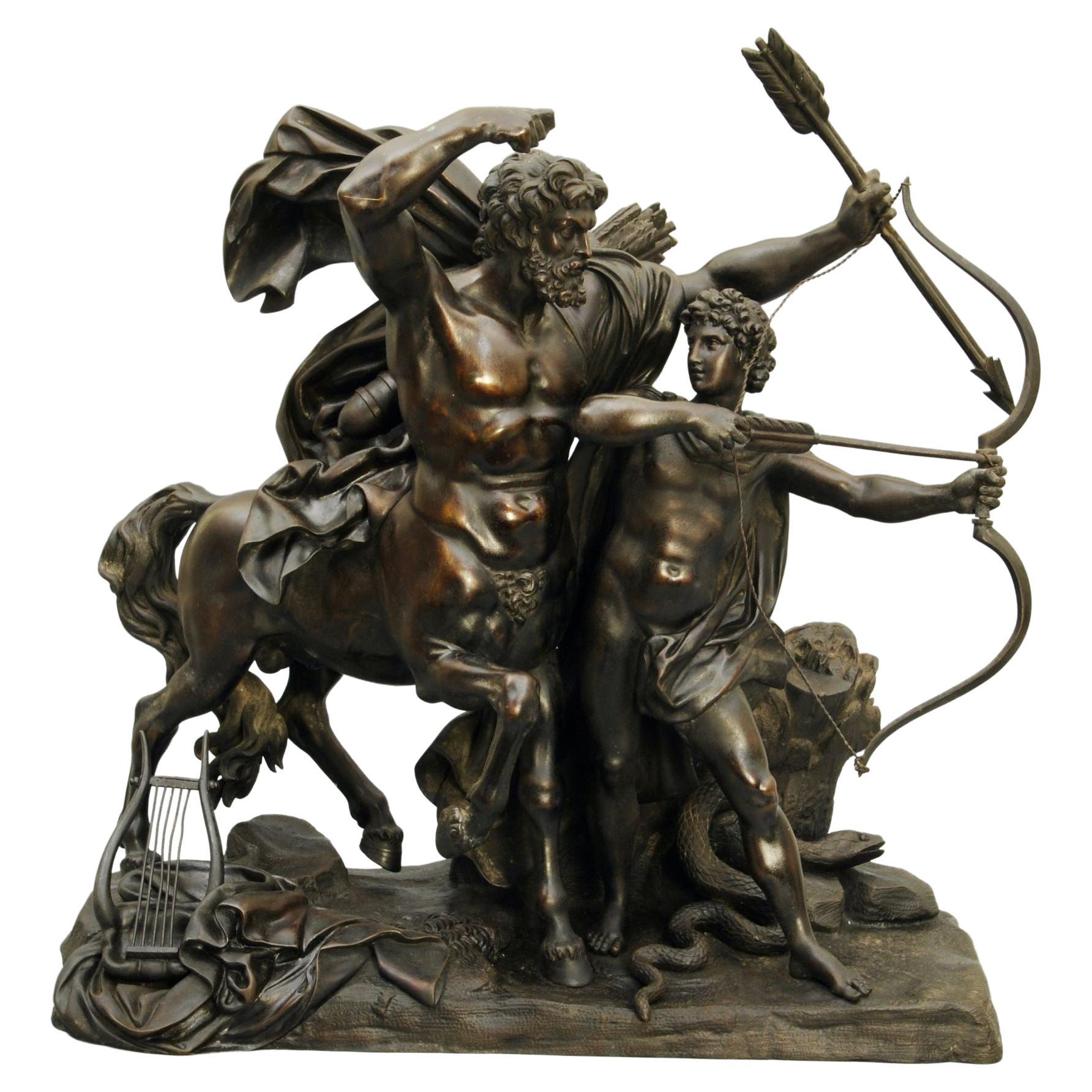 The Education of Achilles, a Bronze Group after Francois Rude