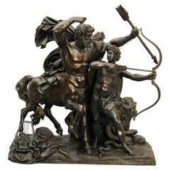 The Education of Achilles, a Bronze Group after Francois Rude