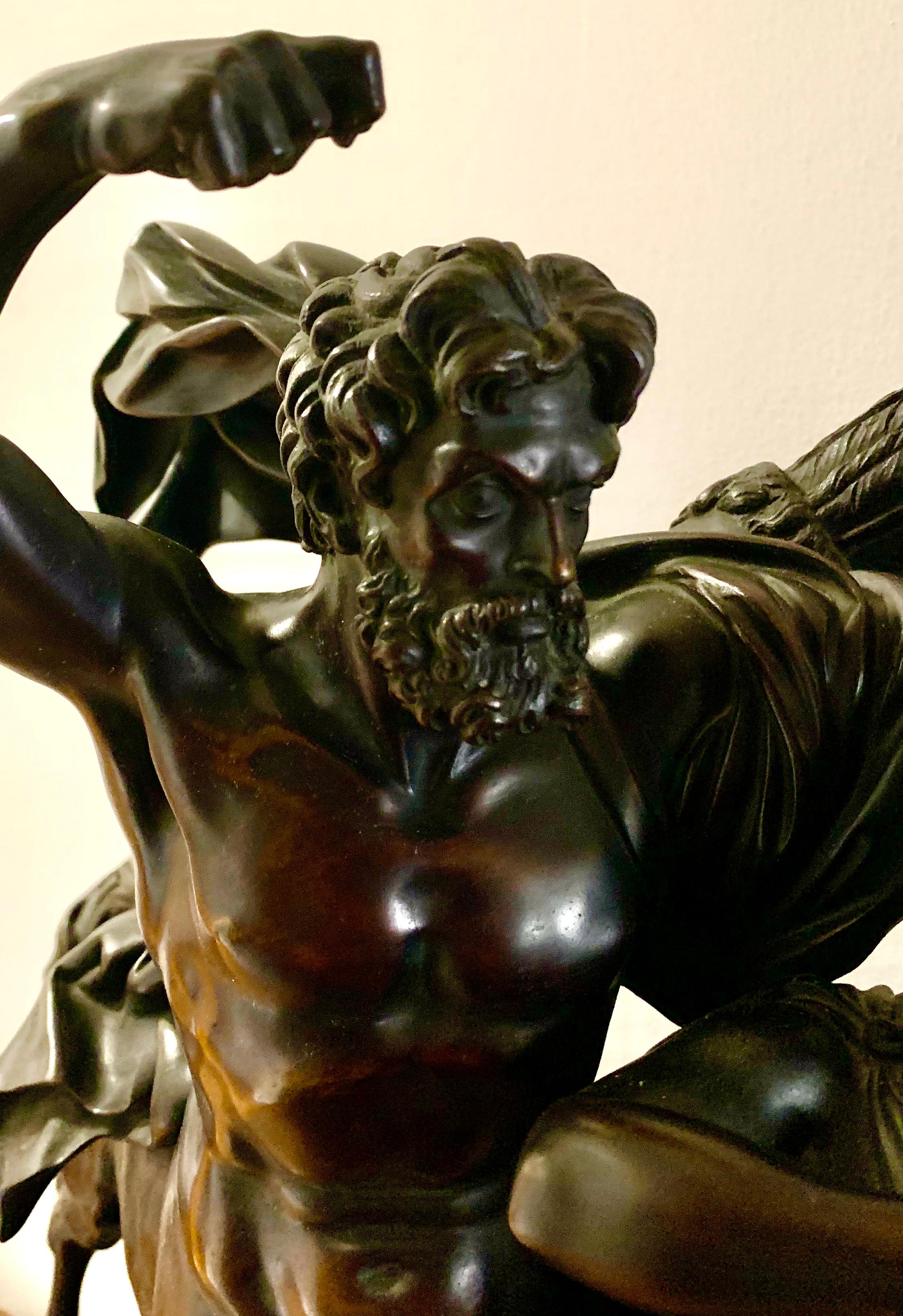 Education of Achilles by the Centaur Chiron Bronze Sculpture, Francois Rude For Sale 3