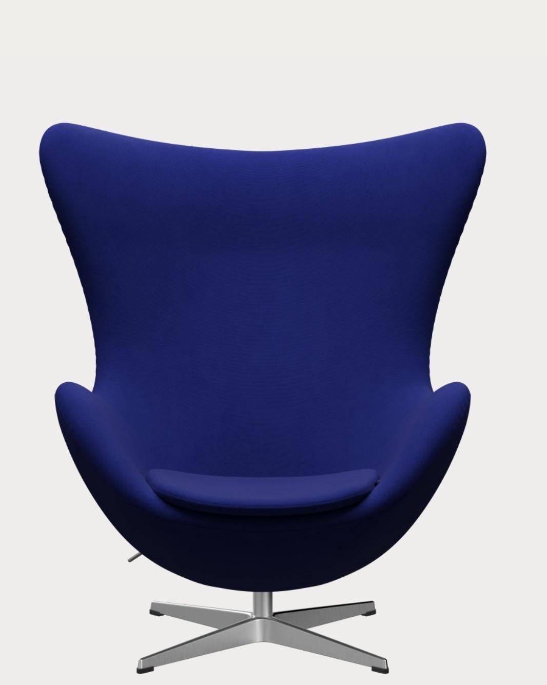 Der Eierstuhl von Arne Jacobsen für Fritz Hansen, Blau, Dänemark, 1958, 2000er Jahre. im Angebot 1