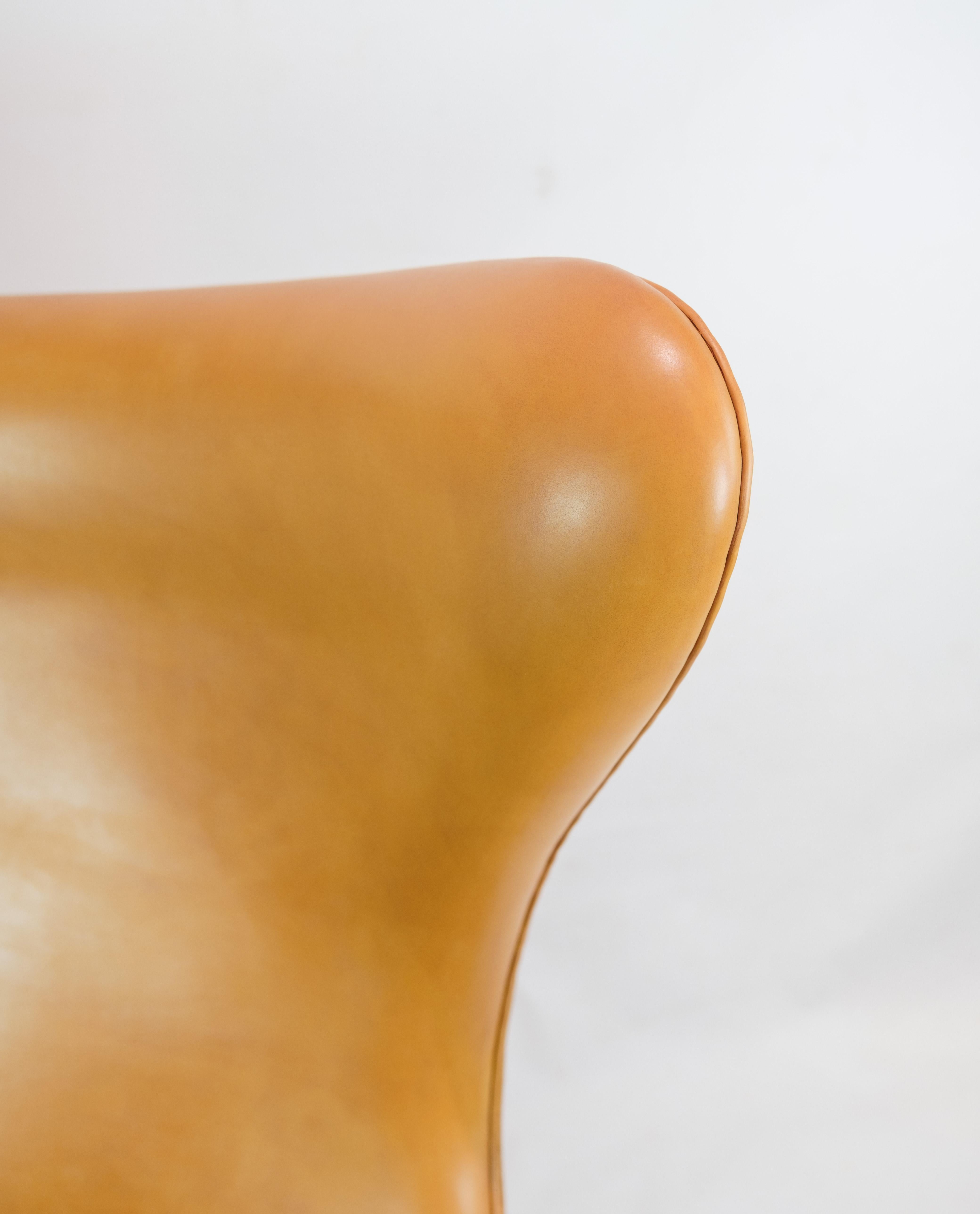 Danish The Egg Model 3316 Made In Cognac Elegance Leather By Arne Jacobsen From 2000s For Sale