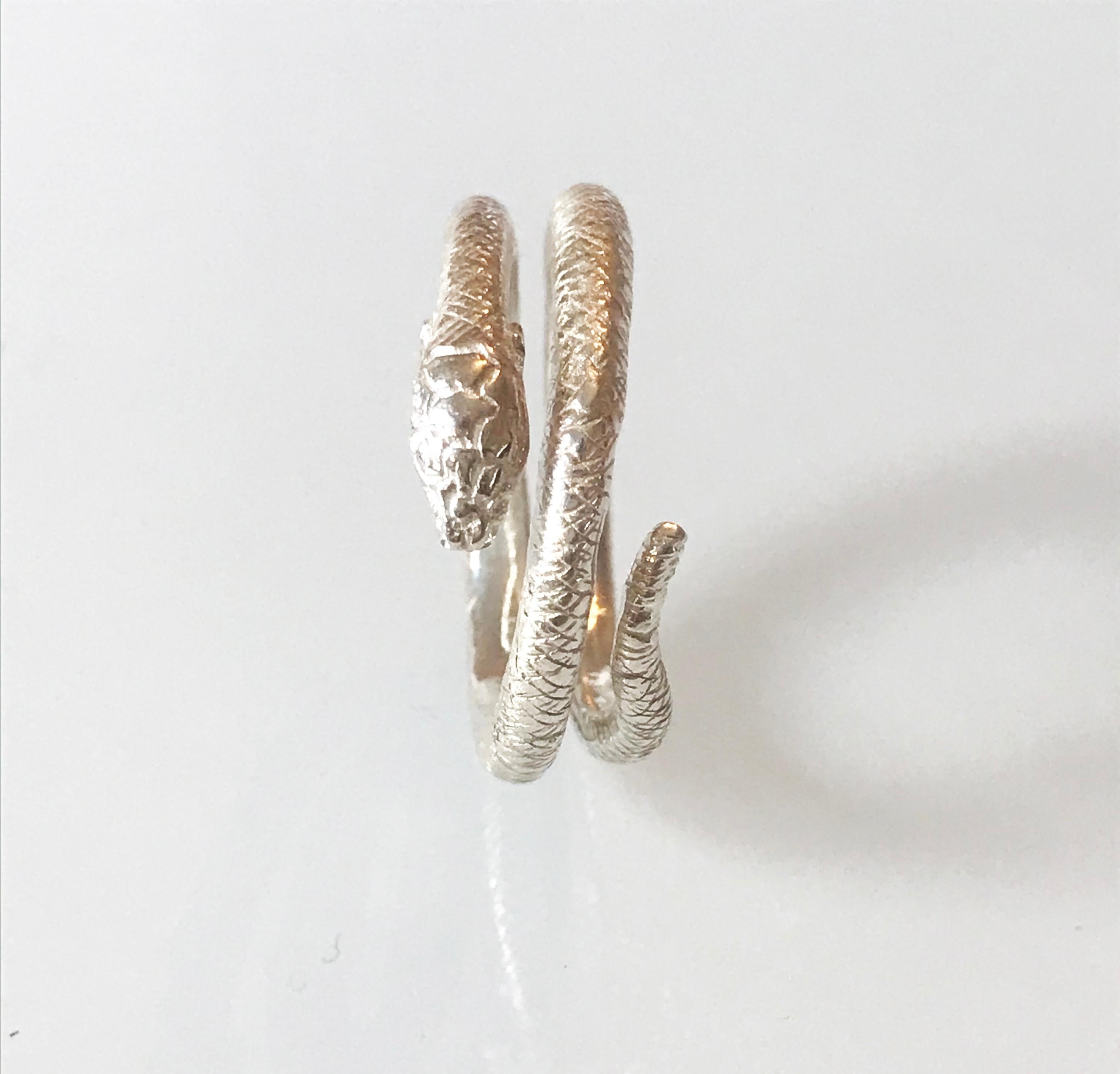 Egyptian Revival The Egyptian Wadjet Coiled Snake Ring in Sterling Silver