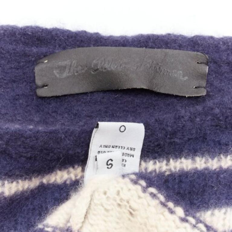 THE ELDER STATESMAN 100% cashmere navy cream nautical stripes sweater S For Sale 3