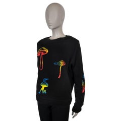 THE ELDER STATESMAN black & rainbow cashmere 2019 MUSHROOM Sweater S