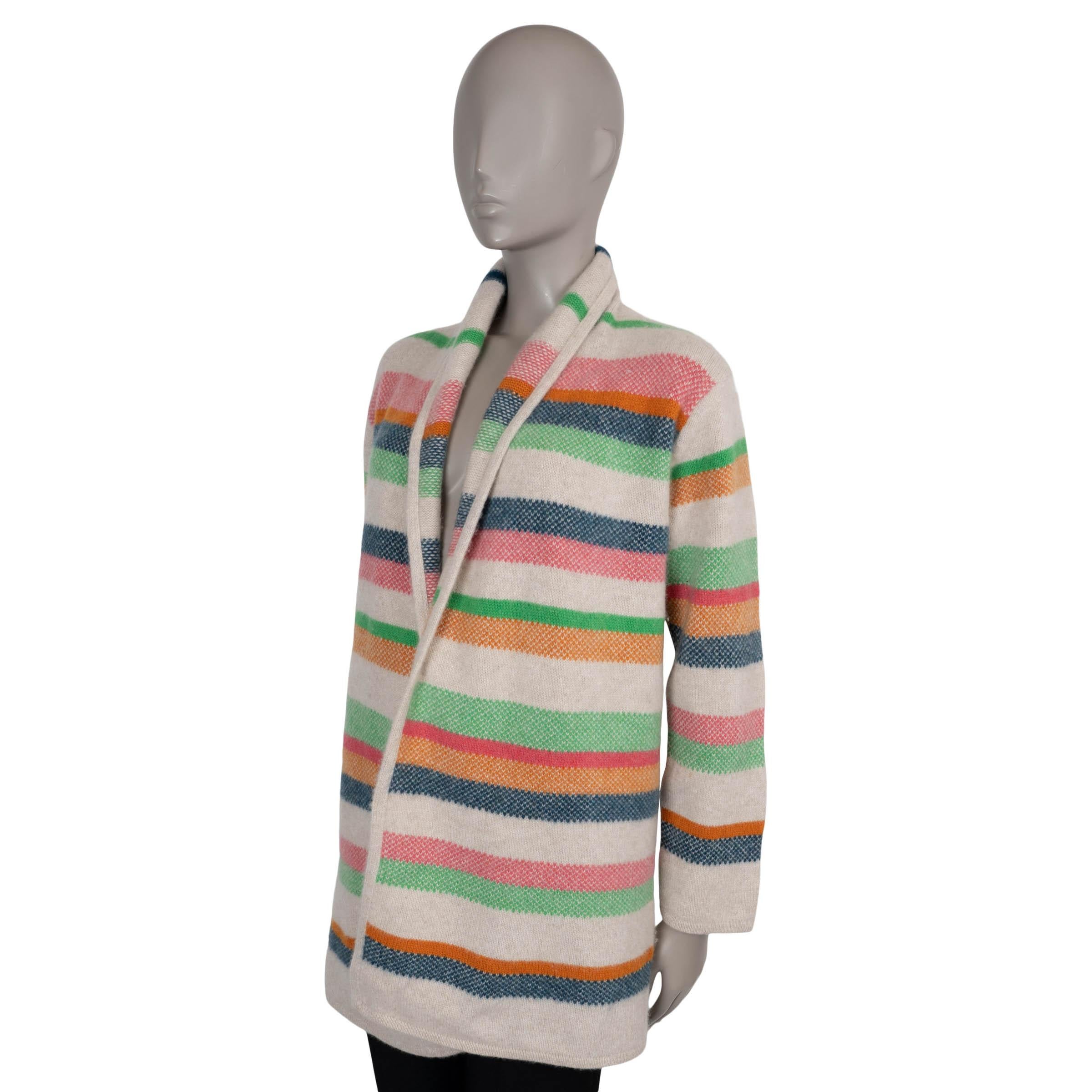 Cardigan The Elder Statesman 100 % authentique en cachemire blanc (100 %) arborant le motif 