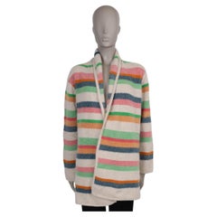 THE ELDER STATESMAN crema e multi cashmere PACE STRIPE Cardigan Maglione S