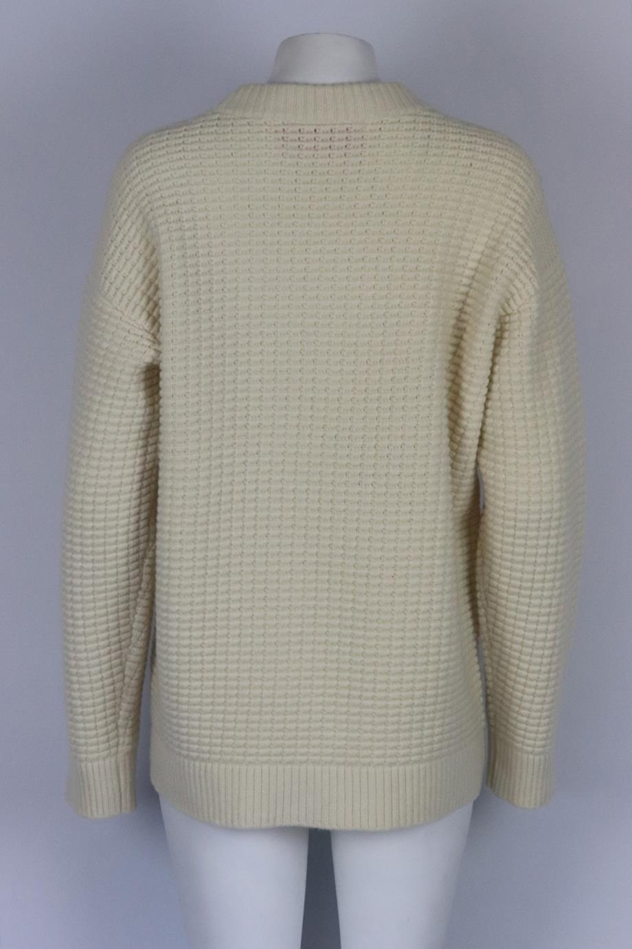 The Elder Statesman Embroidered Waffle Knit Cashmere Sweater Xsmall In Excellent Condition In London, GB