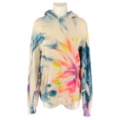 THE ELDER STATESMAN Size S Cream Multi-Color Tie Dye Hoodie Sweatshirt