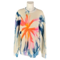 THE ELDER STATESMAN Size S Multi-Color Spinner Tie Dye Cotton Cashmere Pullover