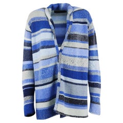 The Elder Statesman Striped Cashmere Cardigan Medium