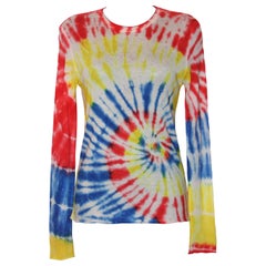 The Elder Statesman Tie-dyed Cashmere and Silk-blend Top