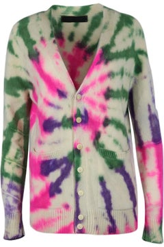 The Elder Statesman Tie Dyed Cashmere Cardigan Small