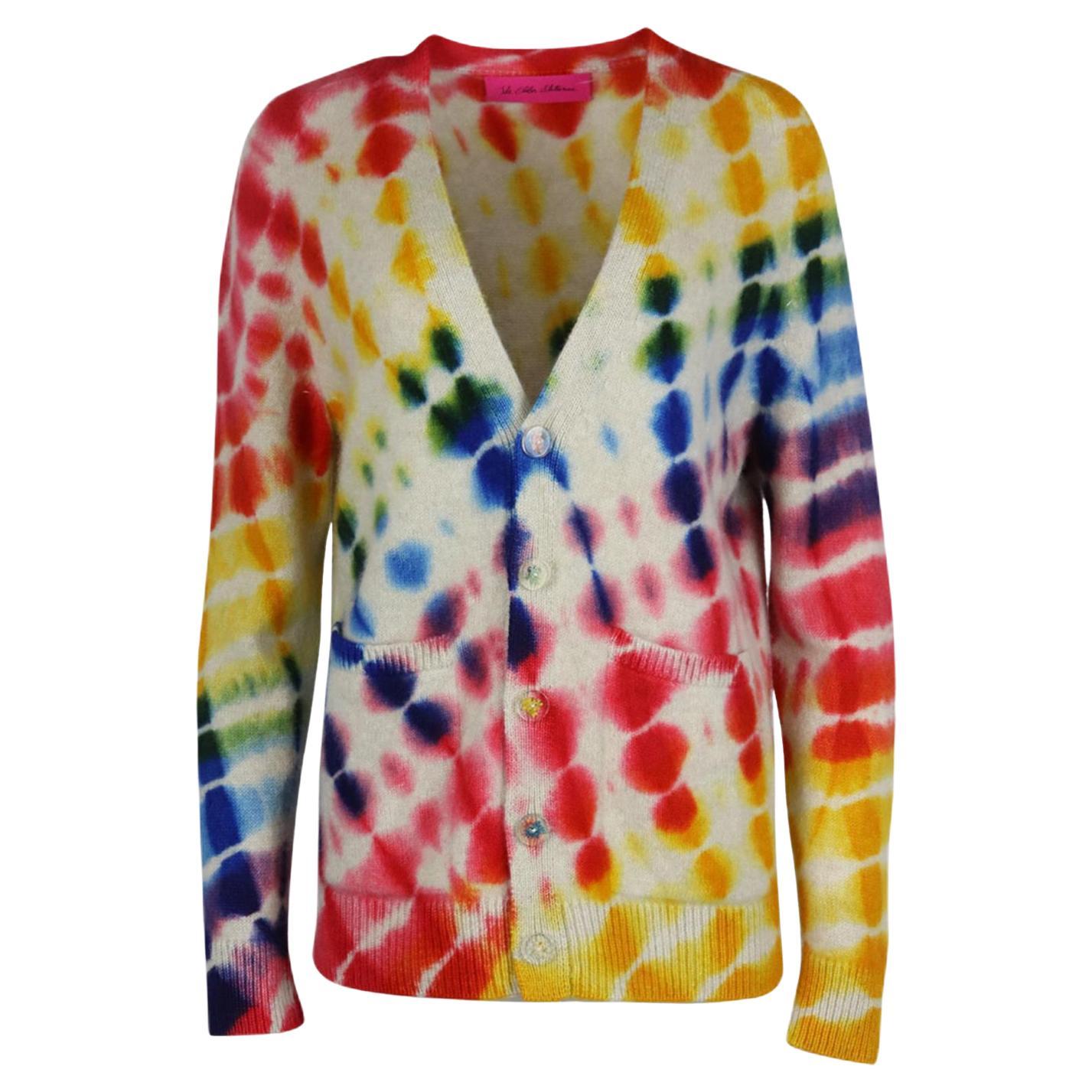 The Elder Statesman Tie Dyed Cashmere Cardigan Small
