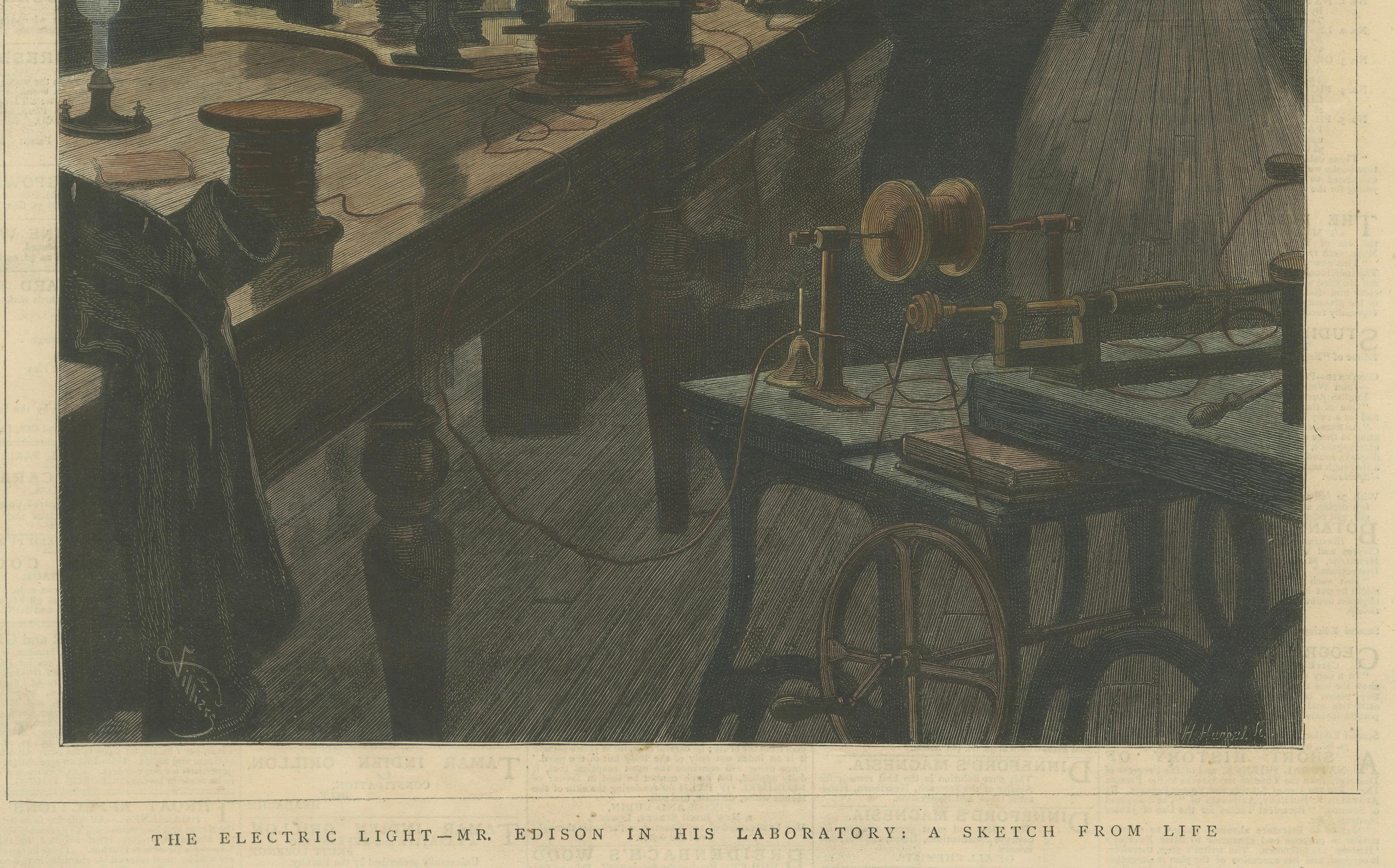 La luz eléctrica - El Sr. Edison en su laboratorio, 1880 en Bueno estado para la venta en Langweer, NL