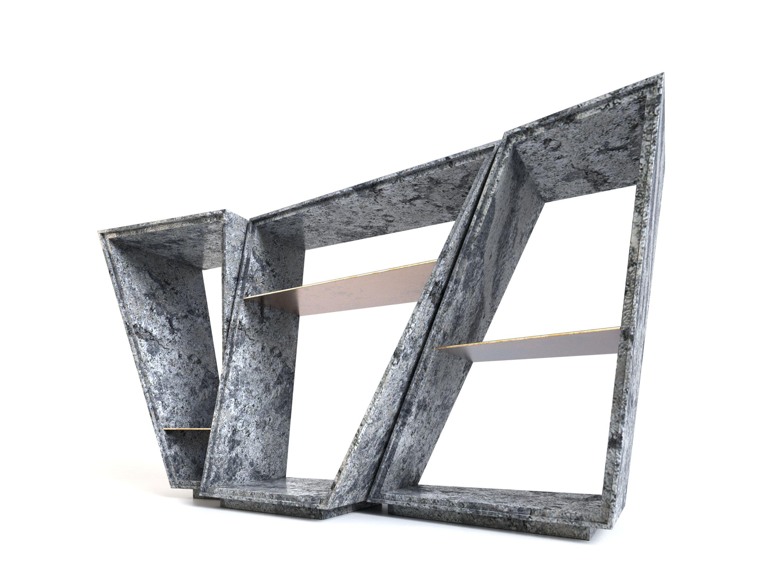 British The Elementary I Natural Granite Limited Edition Console Table by Grzegorz Majka For Sale