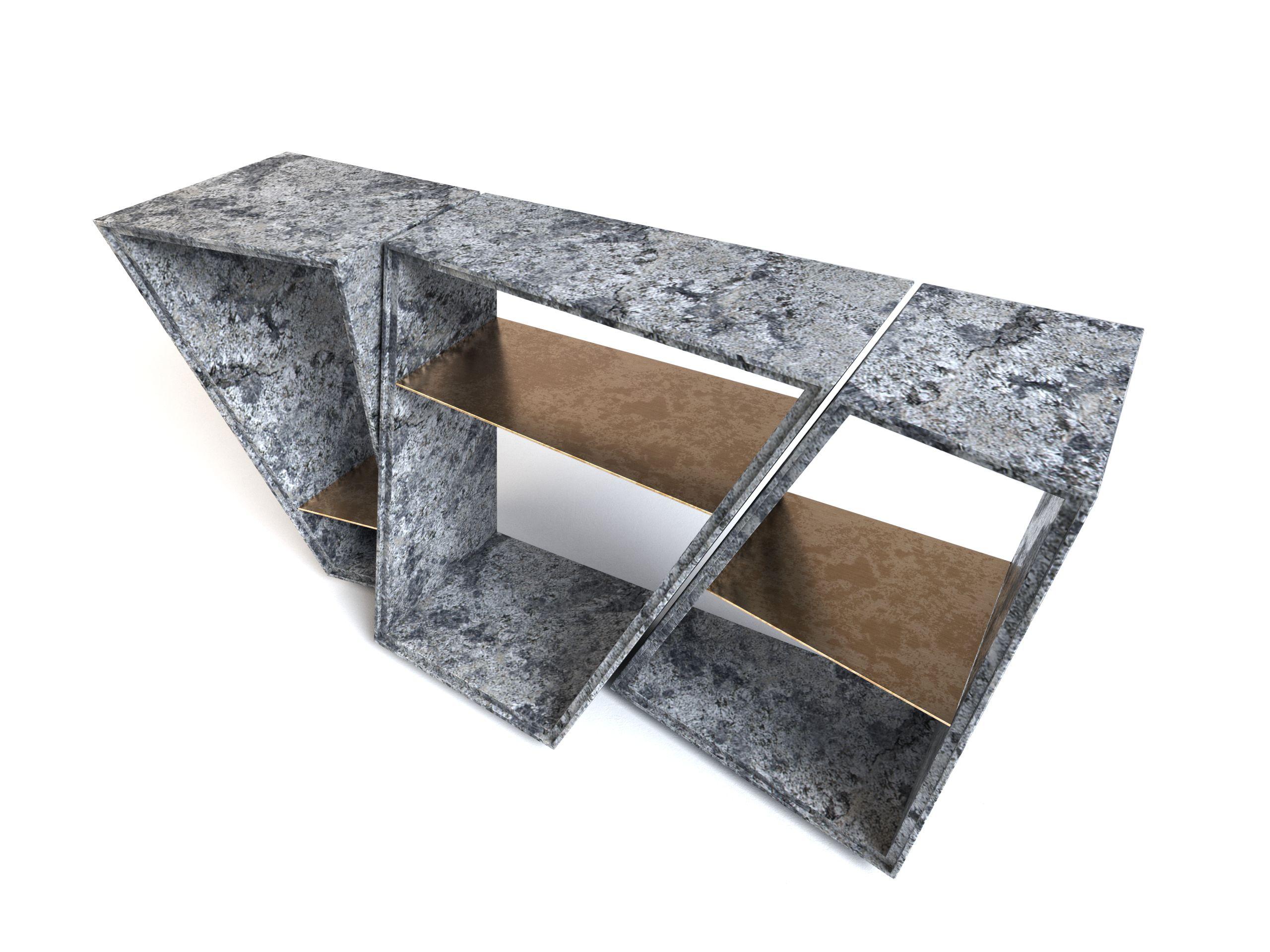 The Elementary I Natural Granite Limited Edition Console Table by Grzegorz Majka In New Condition For Sale In Geneve, CH