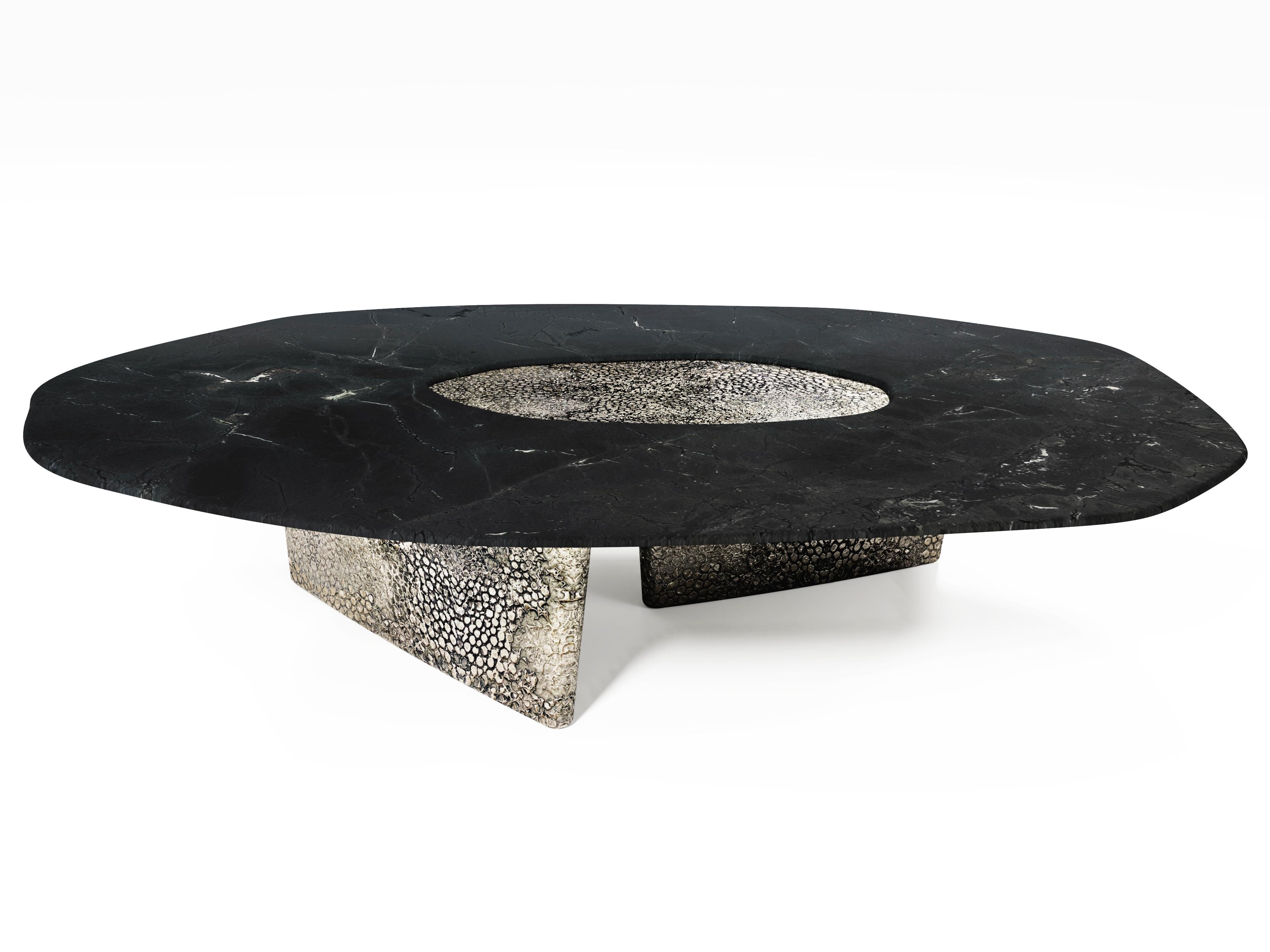 “The Elements V” contemporary center table is one of a kind and one of the series of various coffee tables within Elements collection.

Created of the two totally different shapes, structures reveals some symbiotic influence between each other. One
