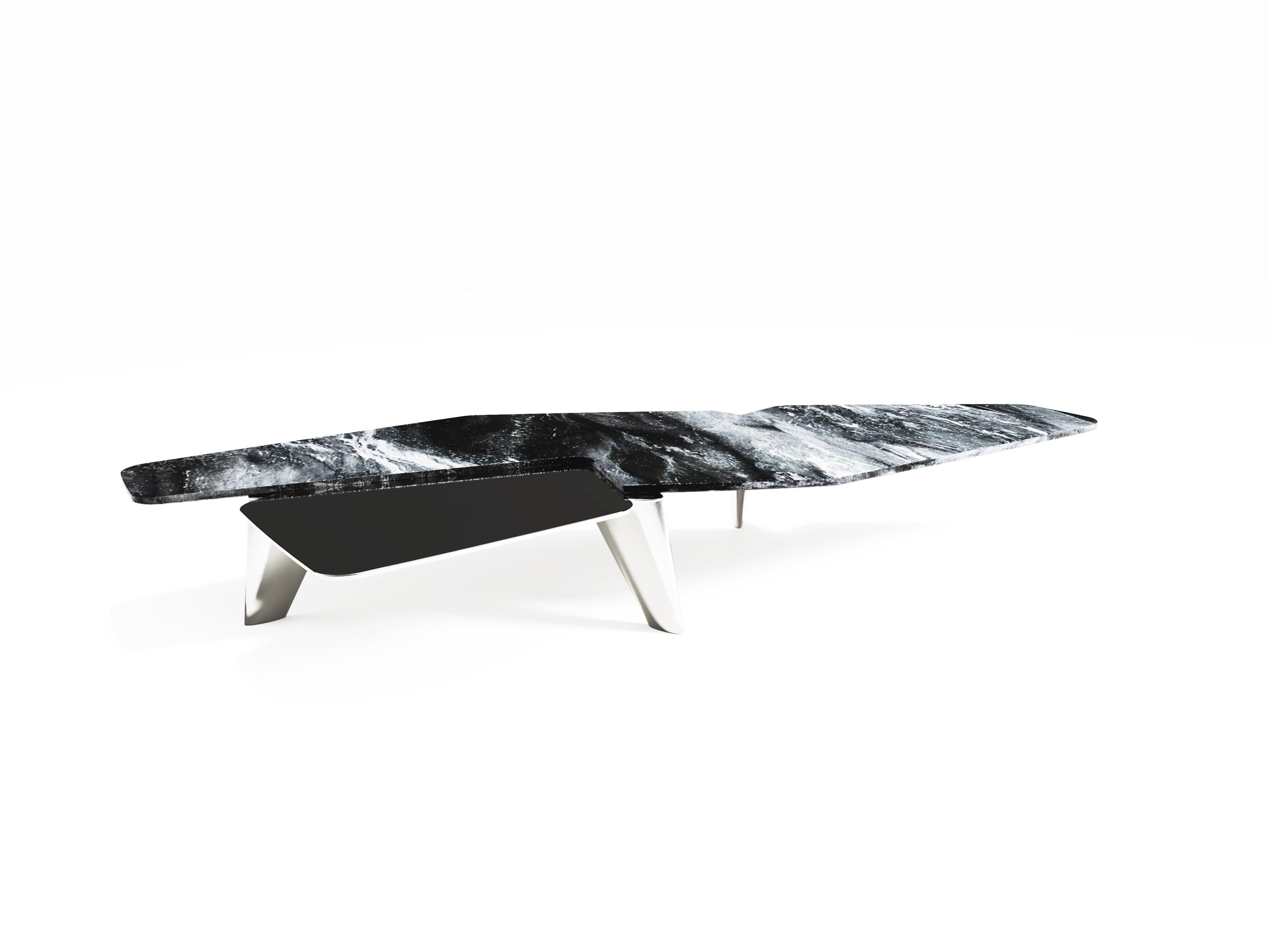 The Elements II coffee table by Grzegorz Majka
Edition 1 of 1
Dimensions: 87 x 59 x 13 in
Materials: marble, solid stainless steel plate in brushed finish

“The Elements II” - contemporary center coffee table featuring marble and solid