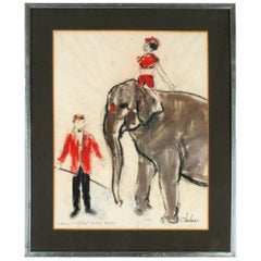 Vintage "The Elephant Trainer at The Circus Bouglione" by André Legrand-Chabrier