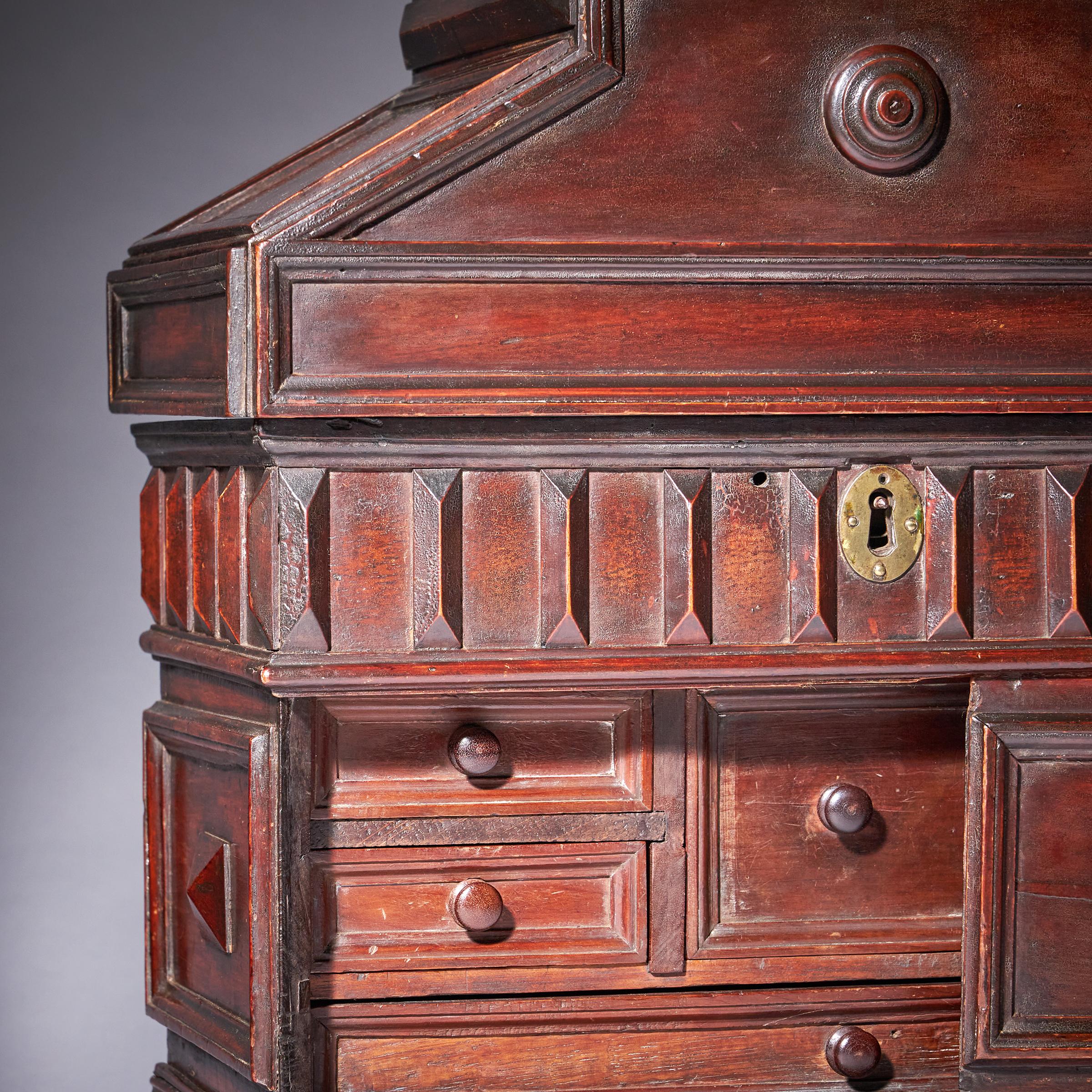 Elizabethan 16th Century Diminutive Cedar Wood Table Casket/Cabinet or Desk Box 5