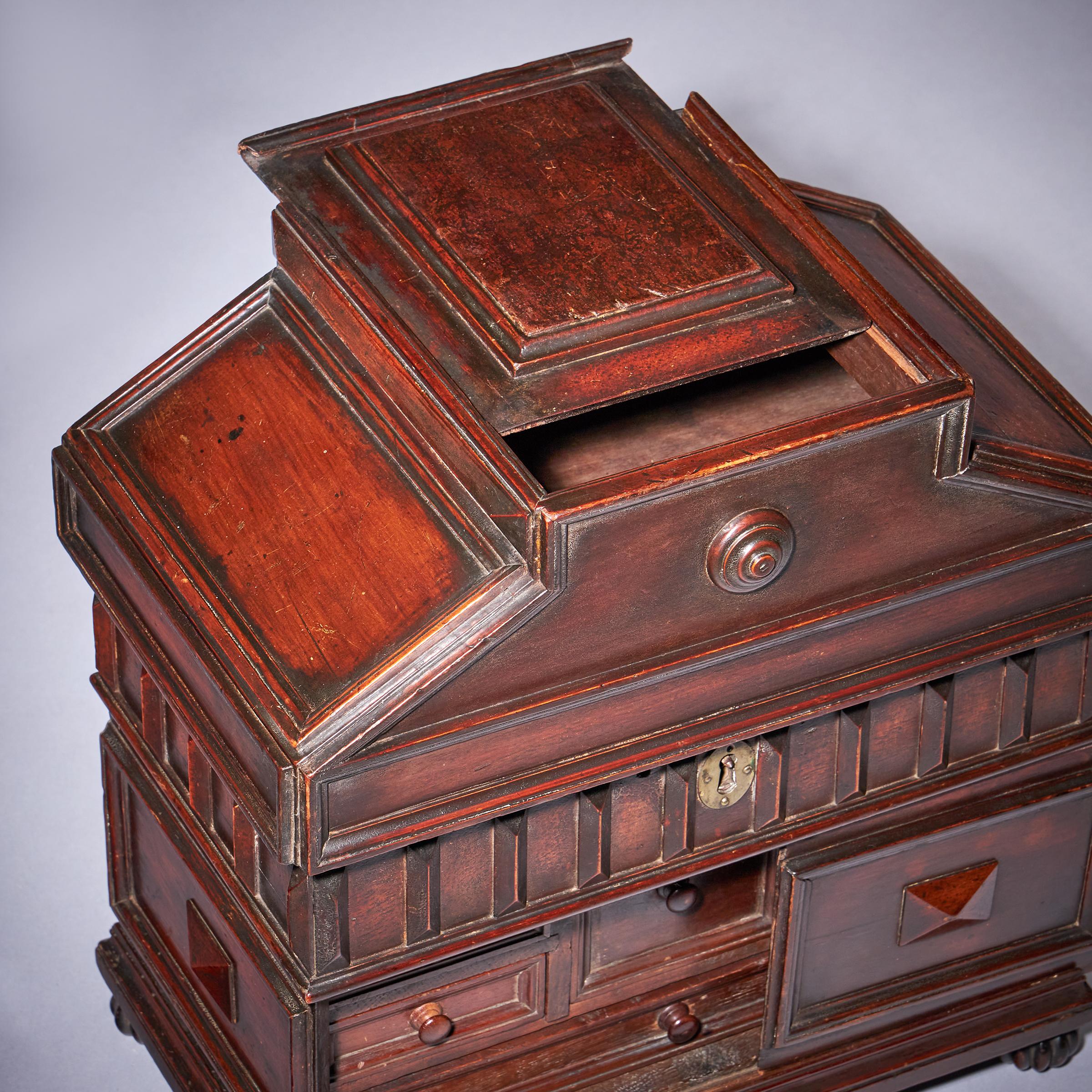 Elizabethan 16th Century Diminutive Cedar Wood Table Casket/Cabinet or Desk Box 7