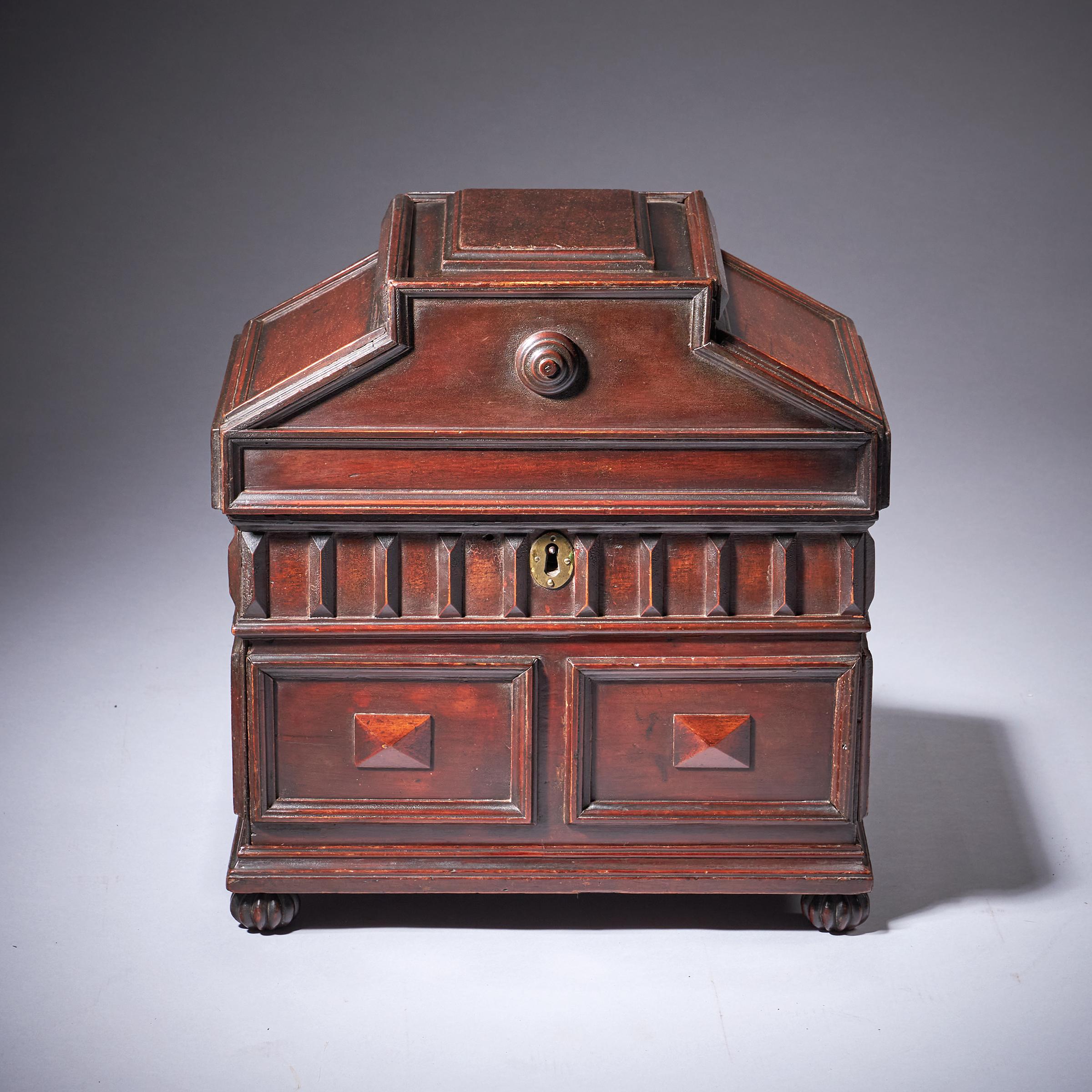 18th Century and Earlier Elizabethan 16th Century Diminutive Cedar Wood Table Casket/Cabinet or Desk Box