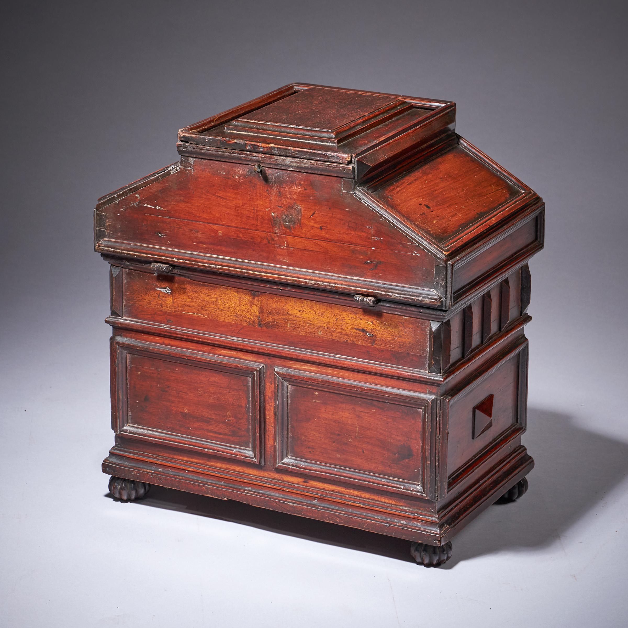 Elizabethan 16th Century Diminutive Cedar Wood Table Casket/Cabinet or Desk Box 2