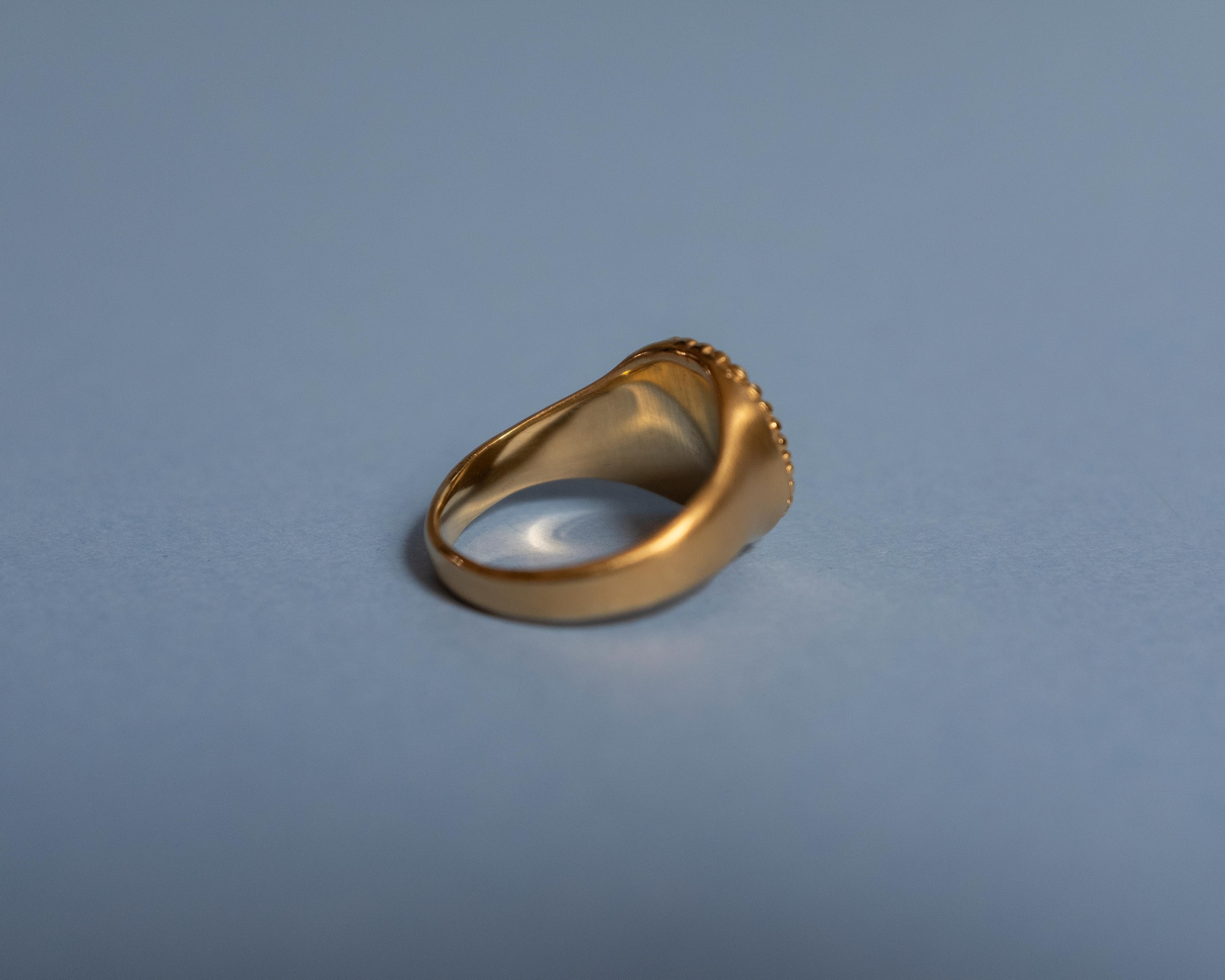 Women's or Men's The Ellis Signet Ring in 22k gold by Rosa de Weerd For Sale