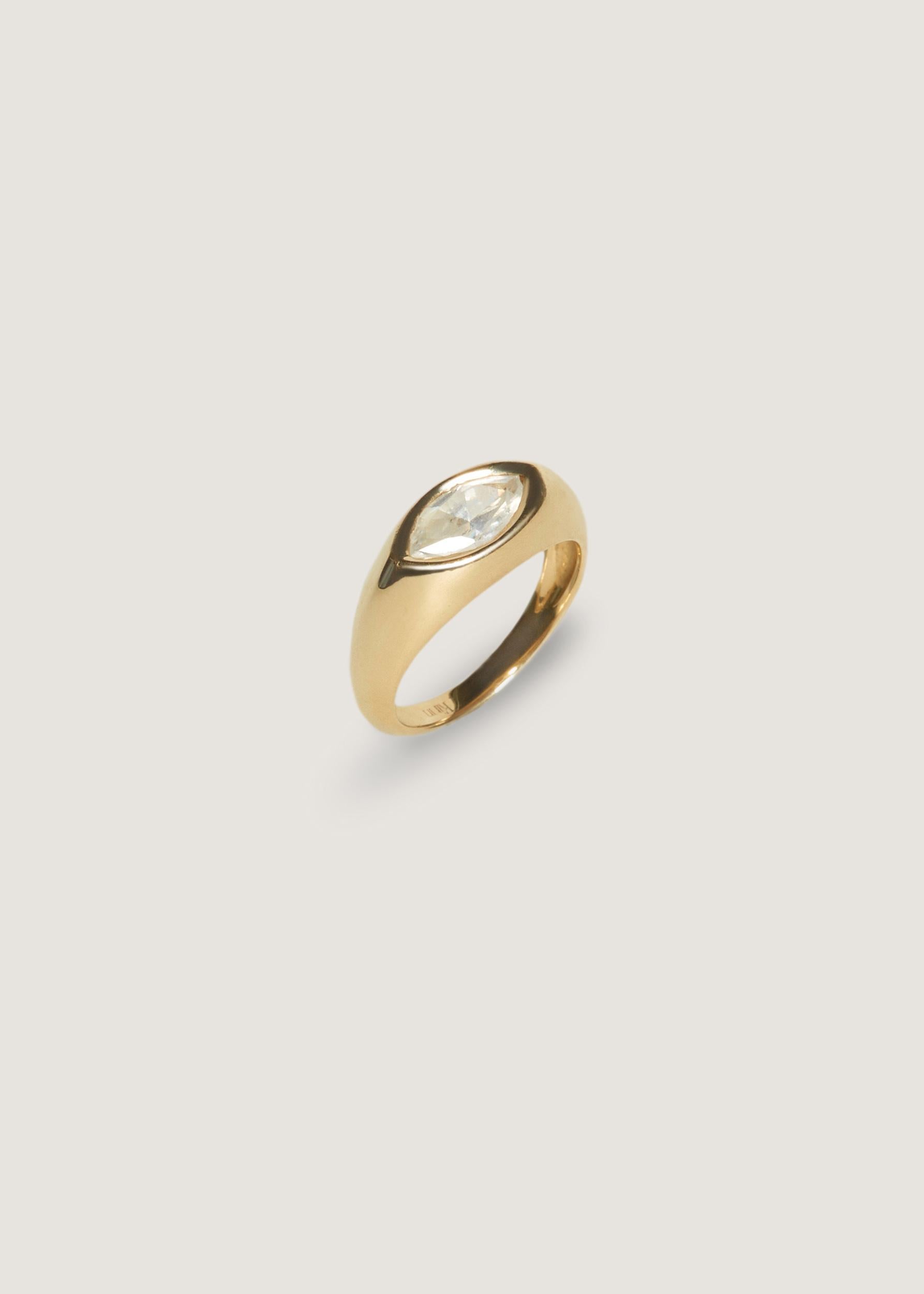 For Sale:  The Eloise 14k Solid Yellow Gold Marquise Diamond 1CW 3