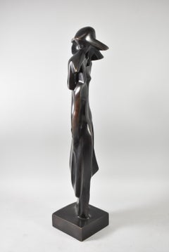 Scultura in bronzo "L'abbraccio" di Joseph Csaky, altezza 21".