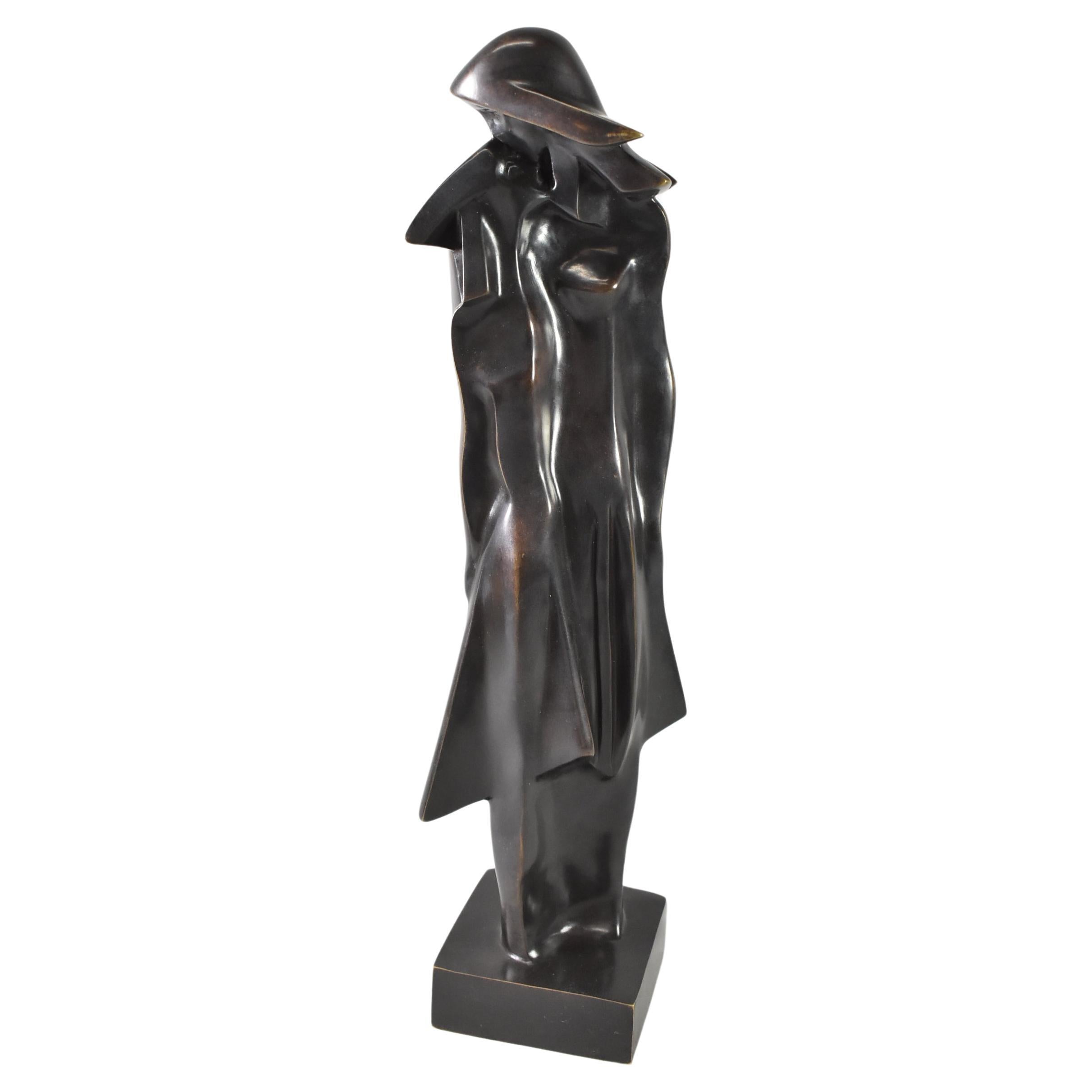 "The Embrace" Bronze Sculpture by Joseph Csaky, 21" High For Sale