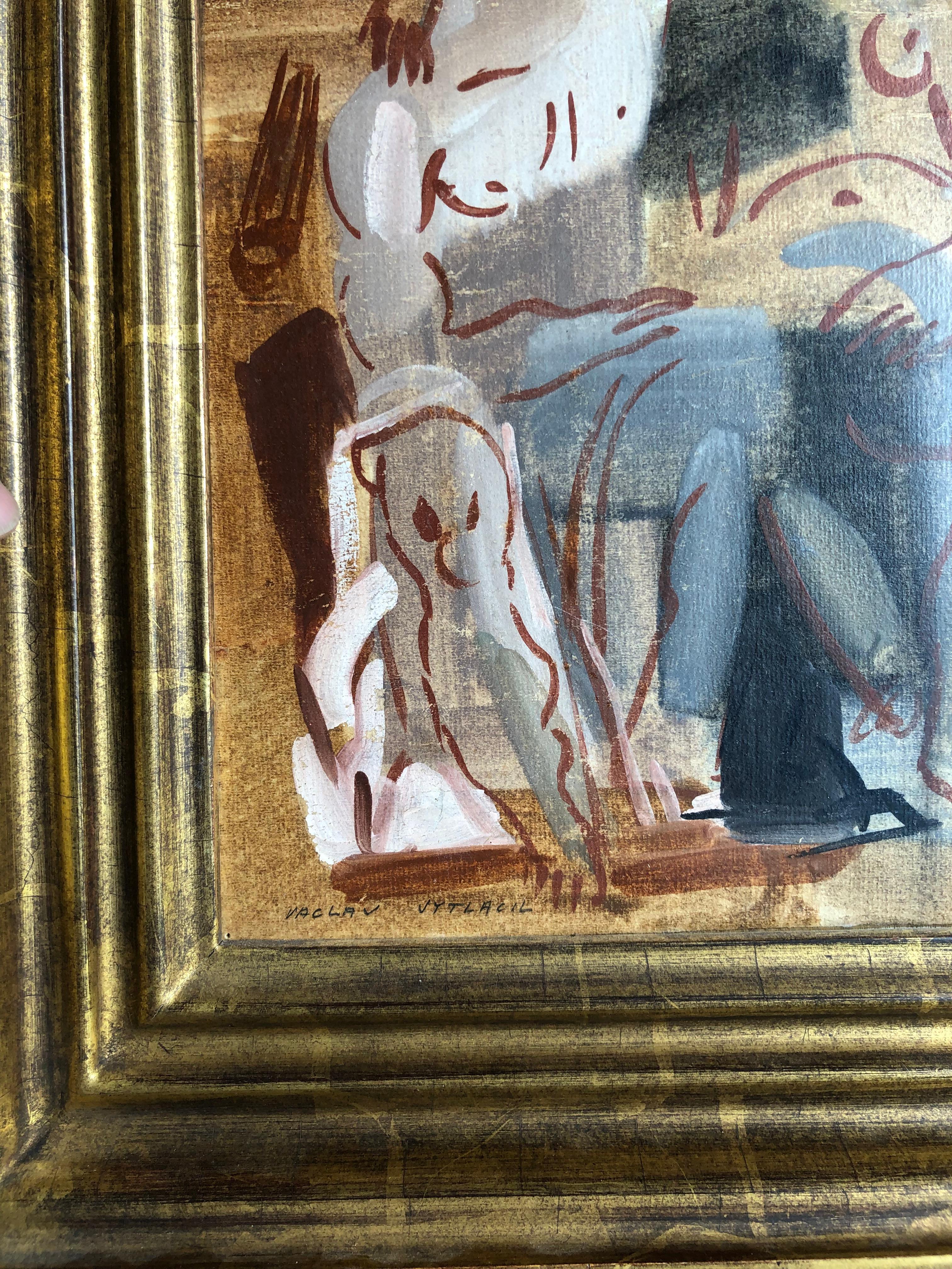 Oil and gouache on board, signed lower left. Provenance: Private collection, Ashley John Gallery Palm Beach, FL. 12