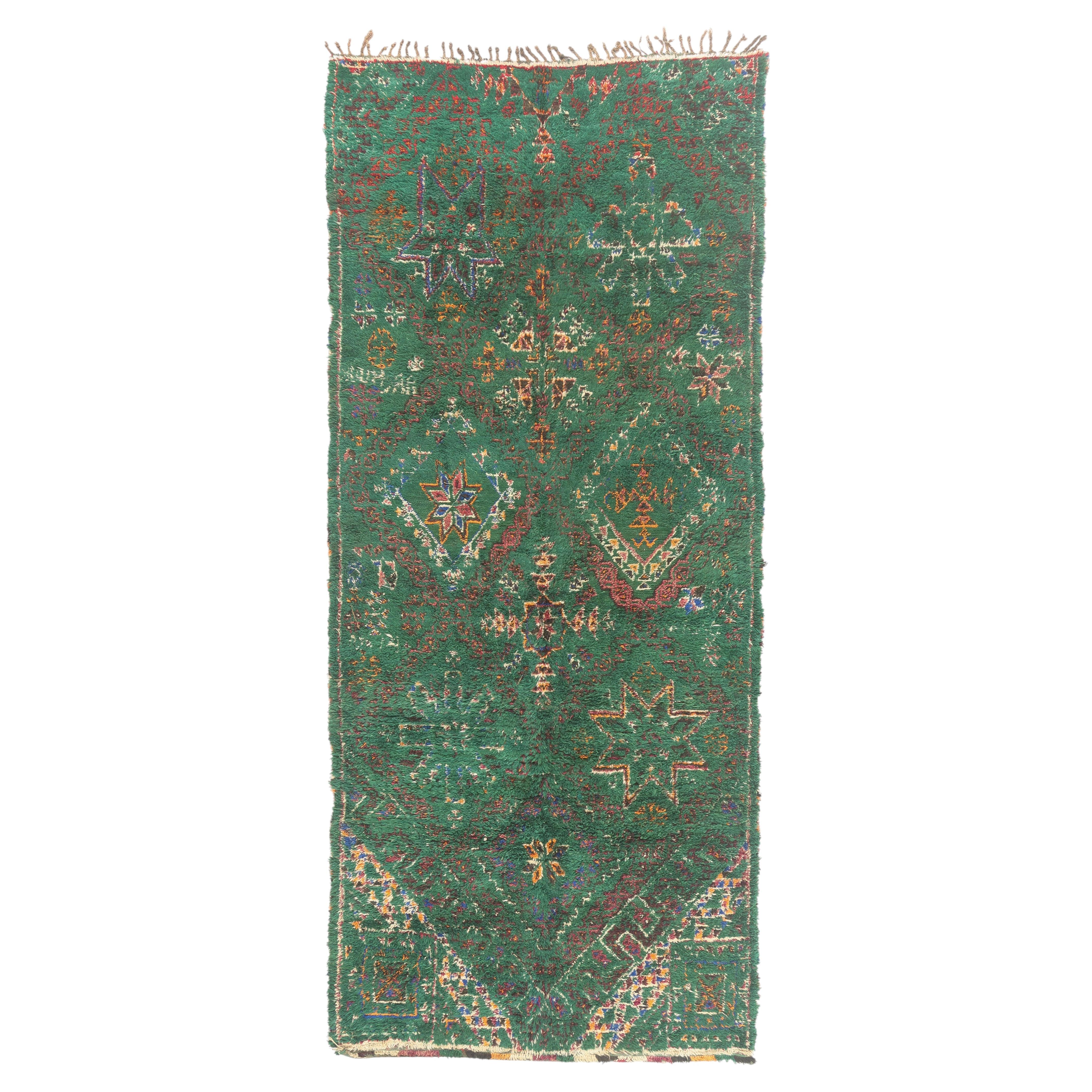 The Emerald Covenant: A Vintage Beni M'Guild Moroccan Masterpiece of Lineage For Sale